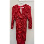 NWOT Alexia Admor Silena Surplice Midi Dress Red Sequin V Photo 3
