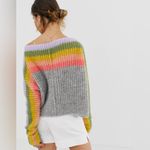 Free People See The Rainbow Wool Alpaca Eyelash Oversized Sweater Size Small Photo 3