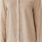 J. McLaughlin  Britt Linen Button Shirt in Cedar Tan Photo 0