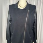 Sioni Black Mixed Media Jacket with Faux Leather Sleeves (924) Size XL Photo 6