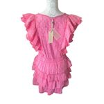 Love Shack Fancy  Corelli Ruffled Mini Dress Tiered Large Hot Pink Cherry NWT Photo 2