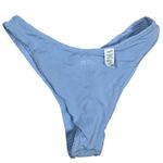 Aerie  Cheeky Bikini Bottoms Swimsuit Blue Textured Zigzag Size XS NWT Photo 3