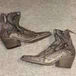DOLCE VITA Shanta Snake‎ Print Leather Western Boots Booties Size 7.5 Photo 2