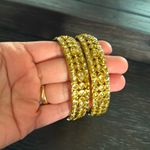 Pale gold tone polki style Indian bangles size 2.6 Photo 4