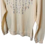 Women’s Vintage 80s Koret light yellow floral embroidered top Size M Photo 2