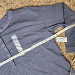 Old Navy  Henley Long Sleeve Top Butter Gray Slight Crop 1/2 Button NWT Size L Photo 5