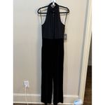 Vince Camuto Jumpsuit Womens Size 8 Chiffon Velvet Black Formal Holiday Sheer Photo 2
