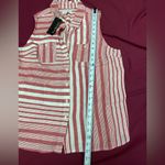 kim rogers Red and White Striped Button Down Shirt Photo 4