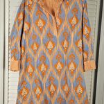 Gretchen Scott Womens Blue‎ Orange Long Sleeve Shirt Dress XL Photo 0