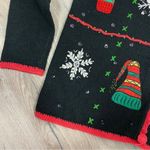 Cherokee Vintage  Embroidered Beaded Holiday Cardigan Sweater Black Multi Small Photo 6