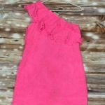 Farm Rio NWOT | Neon pink one shoulder dress | Small Photo 2