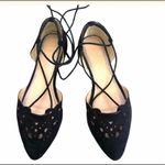 ASOS glamorous black lace up flat ballet pump Photo 1