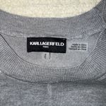 Karl Lagerfeld  Sweater Womens Grey Cold Shoulder Bell Sleeve Ribbed Top Shirt Photo 1