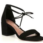 Gianni Bini Rhiaann Ankle Tie Black Suede Block Heel Sandals Photo 0