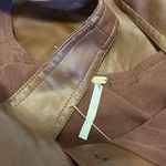 Free People  Elandra Mini Dress in Brown Vegan Leather Size 6 Photo 2