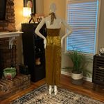 Avec Les Filles  Gold Velvet halter long dress
Size: 2 Photo 1