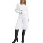 Mango Nieves Wool Blend V-Neck Round-Neck Sweater White Jersey NWT XXL Photo 3