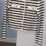 Ann Taylor  Weekend Collection Striped Knit Jacket size M, 100% Cotton Photo 1