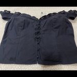 Free People Baby Scallop Top Cropped Off Shoulder Sweetheart neckline top.Large Photo 3