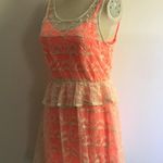Lace Ruffle Layered Pink Cute Dress Size M Photo 2