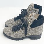 OTBT Lakewood Leather Animal Print Side Zipper Lace Up Faux Fur Lined Boots 8 Photo 6