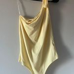 Gaze Yellow One Shoulder Bodysuit Size XS Photo 0