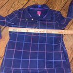Joules Navy Pink Checkered thick shirt sweatshirt corduroy elbow patch pullover Blue Size 10 Photo 6