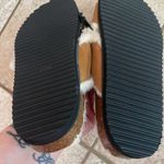 ZARA  Faux Fur Lined Leather Slide Sandals Photo 9
