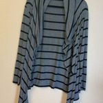 Guess JEANS Size MEDIUM Gray Black Striped Asymmetrical Zip Front Cardigan Top Photo 5