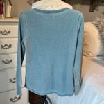 Seven7  Vintage Washed Out Blue Waffle Shirt Womens Small Henley Photo 6