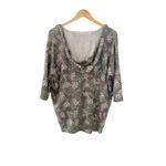 Chaser Vintage Tropical Print V Neck Hooded Sweatshirt Size Medium Photo 2