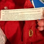 ZARA Trafaluc Denimwear NWOT Red Coated Denim Pants with Zipper On Bottom Front Photo 7