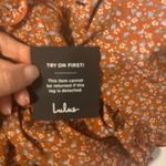 Lulus NWT  Admire You Burnt Orange Floral Print Ruffled Long Sleeve Mini Dress M Photo 9