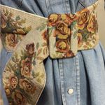 Vintage Floral Tapestry Waist Belt Rustic Boho Cottagecore Structured Made inUSA Photo 2
