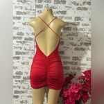 SheIn  SXY Crisscross Backless Ruched Bodycon Dress Photo 3