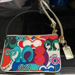 Coach  Poppy Rare Vibrant Colors and Gold metallic wristlet Photo 1
