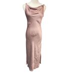 Wilfred Aritzia  Womens Goddess Sleeveless Backless Satin Midi Slip Dress Sz 2XS Photo 2