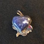 Blue & 925 silver heart charm Valentine's Day love Photo 0