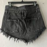 One Teaspoon  Black 4040 Raw Hem Button Fly Micro Mini Skirt Denim Size 24 Photo 4