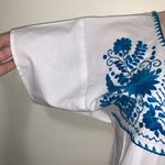 Mexican handmade blue embroidered woman size SMALL shirt made in Mexico Photo 3
