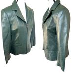 VERY RARE VTG FRANCO DIMARCO VERONA TEAL GREEN LEATHER JACKET‎ MEDIUM EUC Photo 5