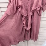 ASOS Design Long Sleeve Lace Trim Ruffle Midi Dress Deep Rose Size 6 Photo 8