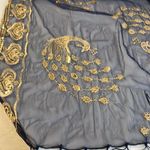 Ellen Tracy NWT  Navy & Gold Peacock sequined wrap or scarf Photo 0