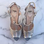 Fendi Favorite T-strap platform sandal in argento and steel size IT 39.5 US 9.5 Photo 8