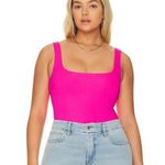 Good American Knock Out Pink Modern Tank Bodysuit - NWT Photo 0