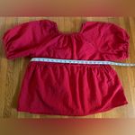 Old Navy  Cardinal Red Puff Sleeve Babydoll Peplum Top, Size M Photo 1