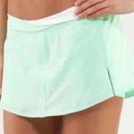 Lululemon  Run Pace Skirt Wagon Stripe Fresh Teal/White size 10 tennis run skort Photo 8