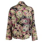 Lifestyle Statment Jacket Size Large Black Pink Geometric Eclectic Swirls Artsy Photo 2