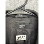 Philippe Adec Paris Women's Blazer Solid Black One Button Shiny Lapel Size 6 Photo 9