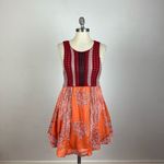 Free People  Katie Paisley Crochet Mini Dress Photo 1